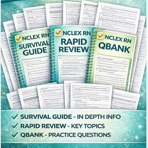 NCLEX-RN Study Bundle | 900+ Practice Questions, study guide, rapid review (instant download)