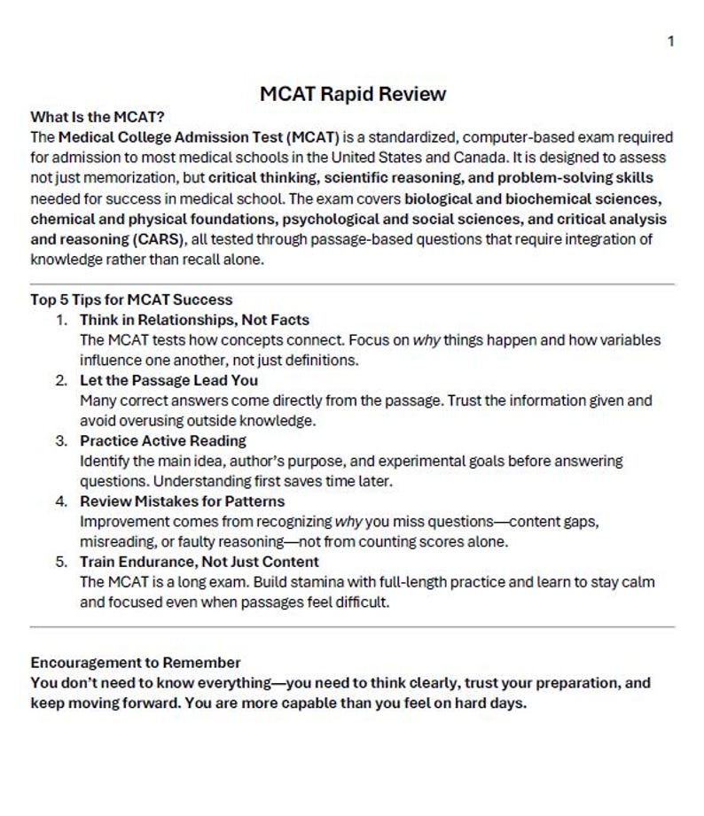 MCAT 2026 Study Guide Bundle | Review & Practice (instant Download) - Etsy
