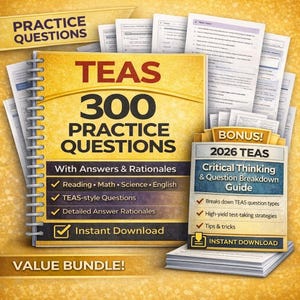 TEAS 練習問題 | 300問以上、詳細な解説付き（デジタルダウンロード）