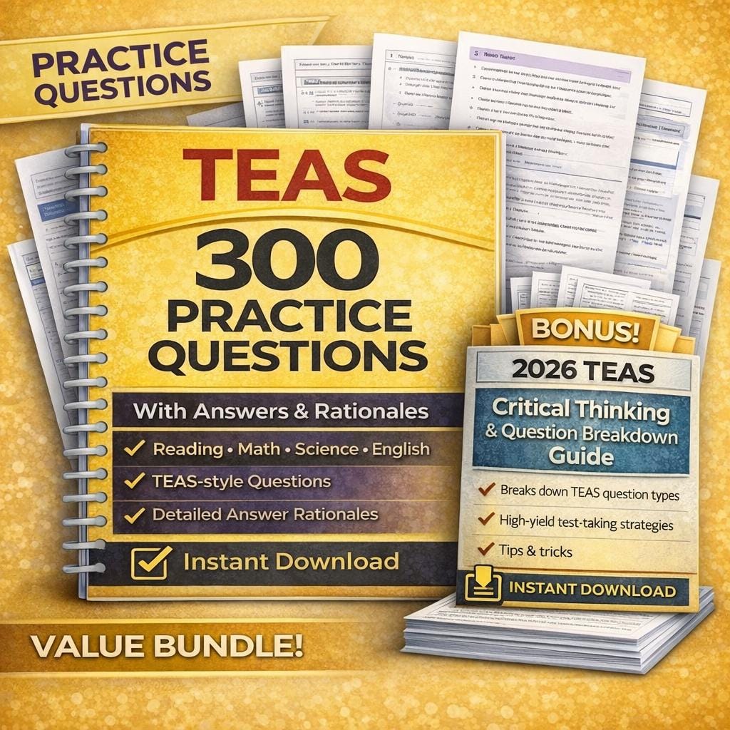 TEAS Practice Questions | 300+ With Detailed Rationales (digital ...