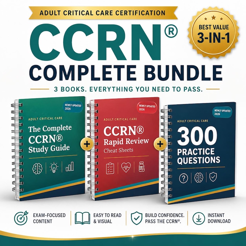 ccrn exam, ccrn bundle, ccrn study guide, nursing study guide, ccrn questions, ccrn practice questions with answers, ccrn answers, critical care nursing guide, critical care questions, adult critical care, adult nursing