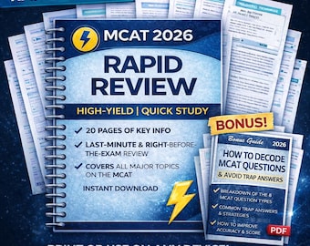 MCAT 2026 Rapid Review | High-Yield Study Guide (Digital Download)