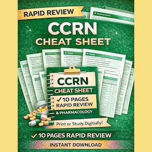 CCRN Rapid Review | 10-Page ICU Study Guide (instant download)
