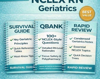 NCLEX RN Geriatrics Bundle | Study Guide + QBank + Rapid Review | NCLEX Practice Questions & Rationales | Instant Download