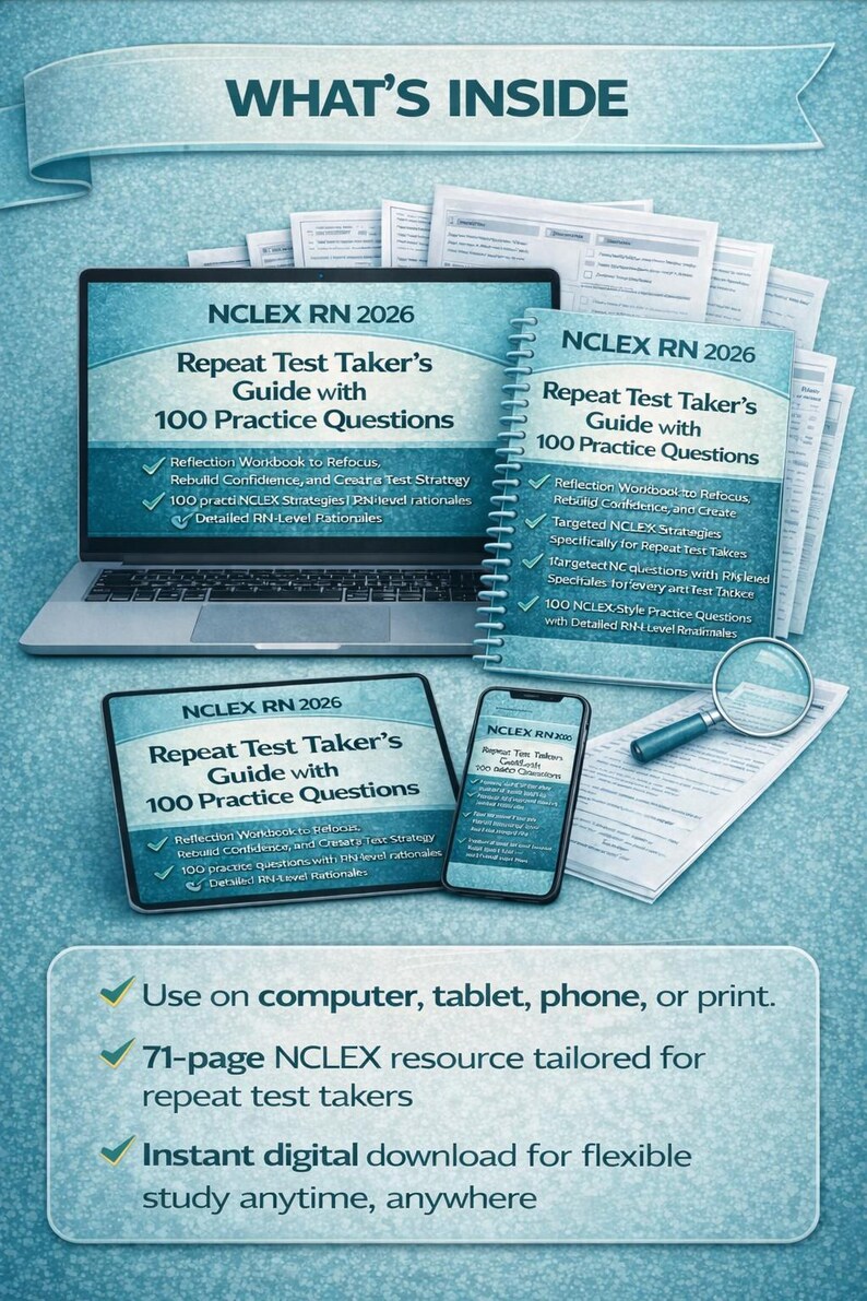 Repeat Test Taker NCLEX-RN Guide and 100 Practice Questions With ...