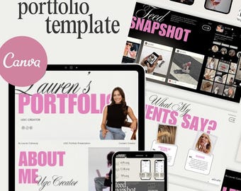 UGC-portfölj Canva-mall: Webbplats och mediekit (direkt nedladdning)
