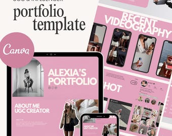 UGC-portfölj Canva-mall: Webbplats och mediekit (direkt nedladdning)