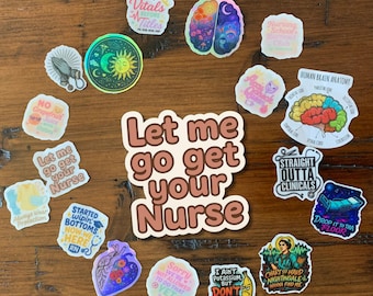 Funny Healthcare CNA Nurse Sticker, Let Me Get Your Nurse, Kiss-Cut Stickers for Laptop Water Bottle, Nursing Student Gift, Nurse Graduation