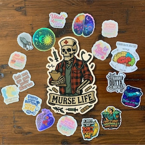 Male Nurse Sticker - Murse Life Skeleton Decal, Healthcare Professional Gift, Nursing Student Sticker, Hospital Worker Decal, Medical Symbol