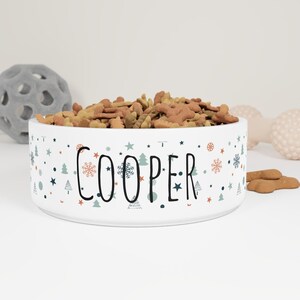 Personalized Holiday Pet Bowl: Custom Ceramic Cat & Dog Dish