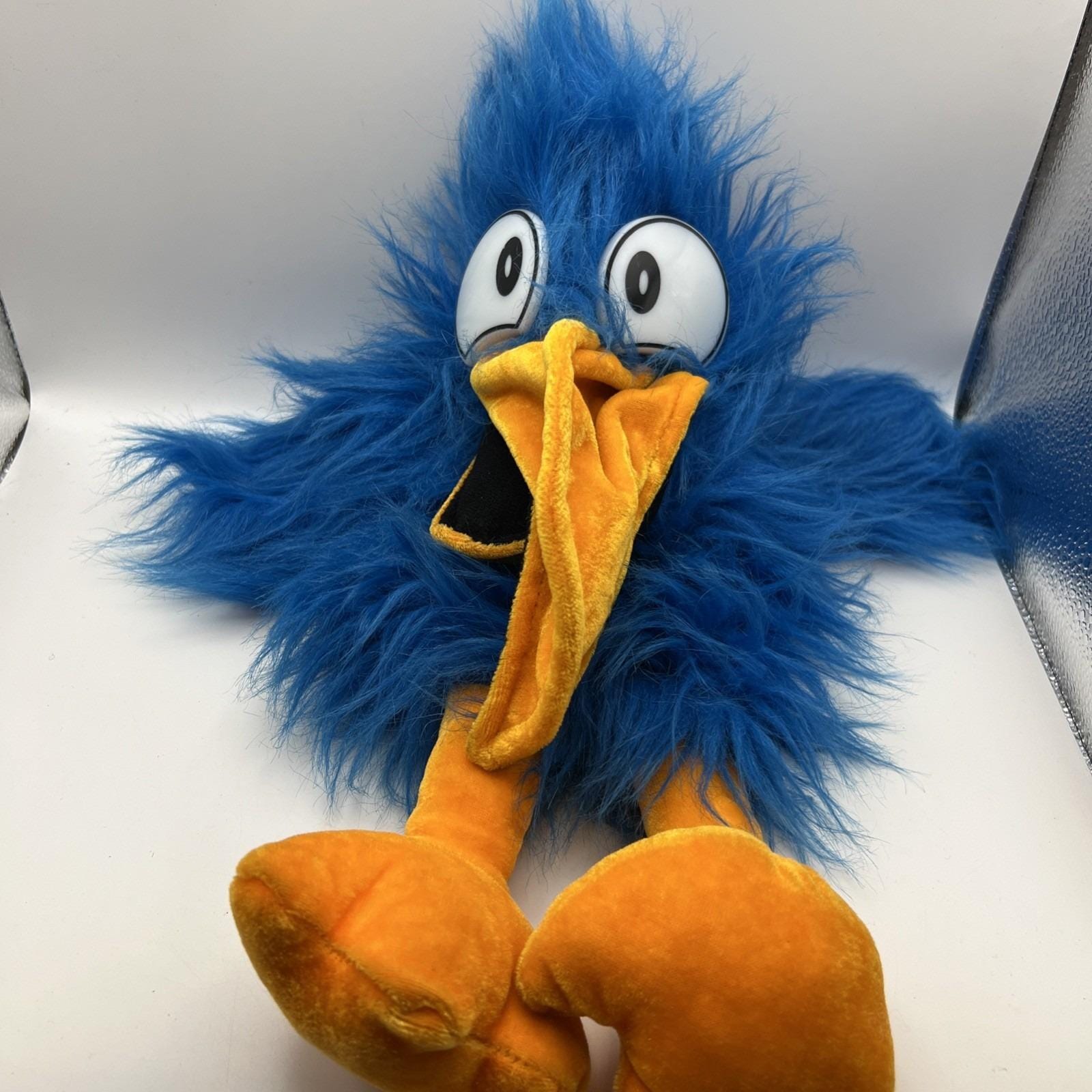 Vintage Toko the Absurd Bird Toucan Plush Hand Puppet Blue Yellow