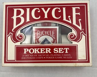 Bicycle Poker Set 2 Decks Sealed Cards 200 Chips (Brand New)