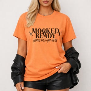 Melon Comfort Colors 1717 Mockup - Oversized CC1717 Tshirt Studio Mock-up - Edgy Streetwear Crewneck Shirt Mock for Print on Demand