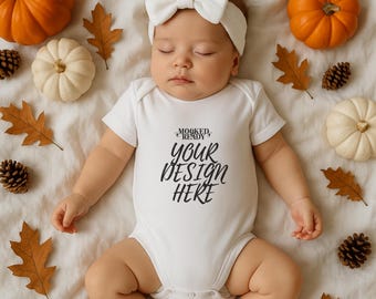 Makieta Skórek Białego Królika 4424, Body niemowlęce na jesień, Body niemowlęce na Święto Dziękczynienia, Pierwsze Halloween dla noworodka, Pod