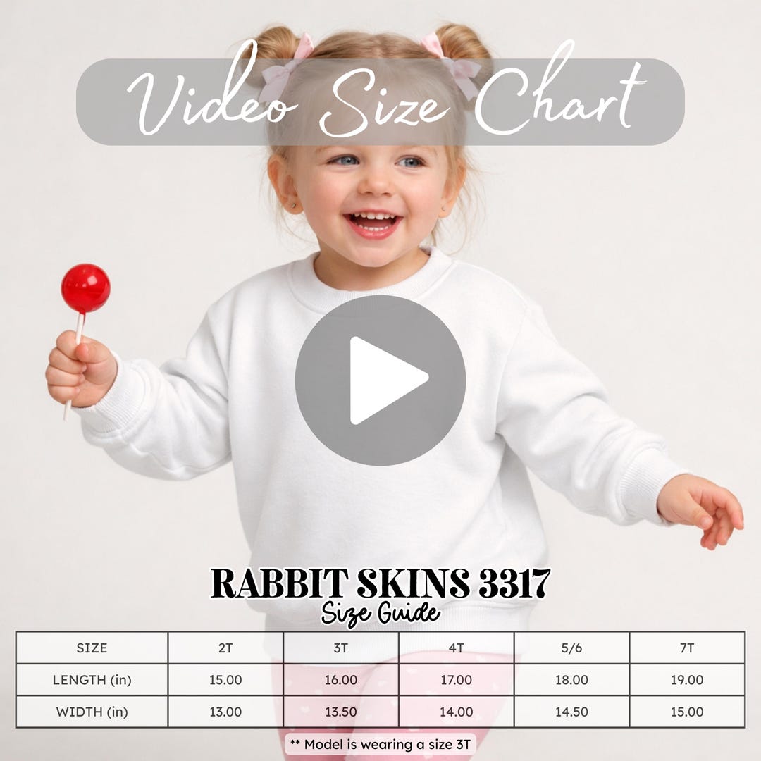 Rabbit Skins 3317 Size Chart Video Mockup – Girl Toddler Jumper Listing ...