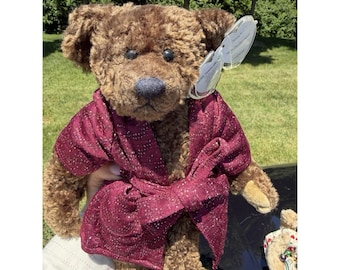 Ty Attic Treasures Collection "Tyrone" Teddy Bear Plush Burgundy Robe 11"