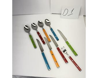 Disney Mickey Mouse Utensil Set 9Spoons Knives Fork Colorful Handles Stainless