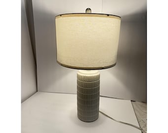 Set of 3 Ceramic Table Lamps with Textured Shades - Home Decor Lighting