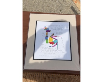 StoryPeople Brian Andreas Esperando señales Impresión enmarcada 11x14