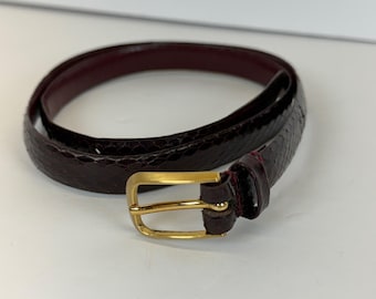 Genuine Cobra Skin Belt Women's Slim Gold Buckle Made in Taiwan D-10