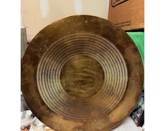 Crate & Barrel Metal Disc Wall Art, Large Decorative Wall Hanging – See Damage