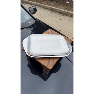 Bandeja rectangular de metal moderna Nambe, estilo mediados de siglo.