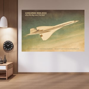 Vintage Concorde Poster, Retro Aviation Wall Art, Gift for Airplane Lovers, Home Decor, Travel Enthusiast Wall Print