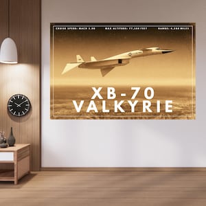 Vintage Aircraft Rolled Poster | XB-70 Valkyrie Wall Art | Aviation Decor, Gifts for Pilots, Retro Home Decor, Aviation Enthusiasts