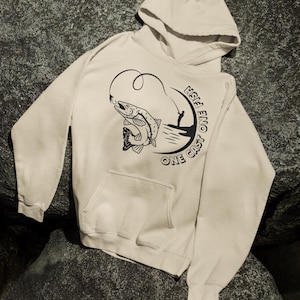 Hoodie Sweatshirt Pullover One Cast One Fish, Angler Hooded Sweatshirt, Outdoor Lifestyle Hoodie, Fishing Gifts, Anggler, Fishing Hoodei