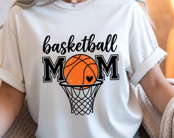 Retro Glitter Basketball Mom PNG: Game Day Mama Sports Graphic (Digital Download)