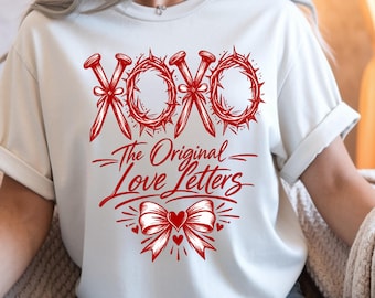 XOXO Love Letters PNG: Valentine Heart Bow Clipart (Digital Download)