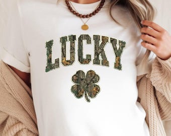 Lucky Shamrock PNG: Retro Western Camo St. Patrick’s Day Clover (Digital Download)
