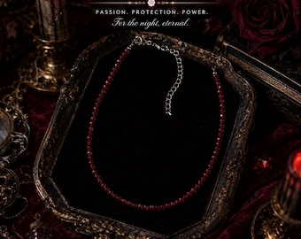 Lestat Inspired Garnet Choker | Handmade Vampire Rock Star Necklace | Gothic Jewelry