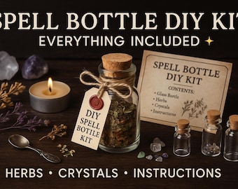 Spell Bottle DIY Kit • Crystals & Herbs, Beginner Witchcraft