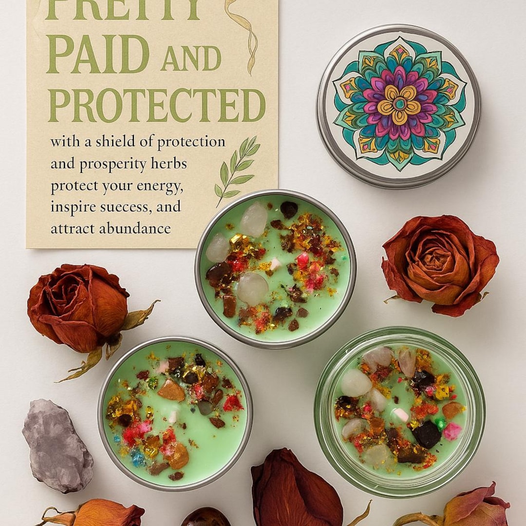 Abundance Ritual Candle: Handmade Prosperity Spell With Crystals - Etsy