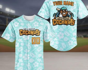 Personalized Coconuts Baseball Jersey, Coconuts Baseball Game Day Shirt, Coconuts Fan Gift, Loco Beach Shirt, Savannah Baseball Jersey