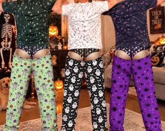 Funny Prank Fake Butt & Underwear Pajama Pant, Custom Fake Butt Sleepwear, Funny Halloween Gift