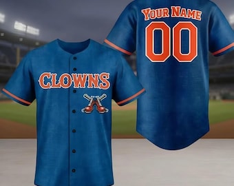 Gepersonaliseerde honkbaltrui Indianapolis clowns, jersey grappige bananen, vintage savanne jersey, aangepaste teamnaamnummer, savanne fan cadeau