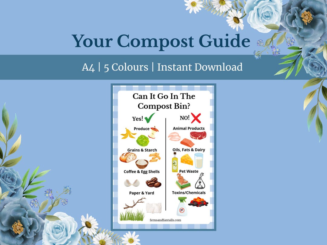 Beginner Composting Chart | Yes and No Guide (digital Download) - Etsy ...