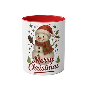 Two-Tone Christmas Coffee Mug: Festive Holiday Drinkware