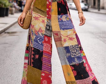 Handmade vintage cotton kantha pants