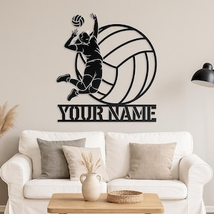 Personalized Volleyball Metal Sign: Custom Name Sports Decor
