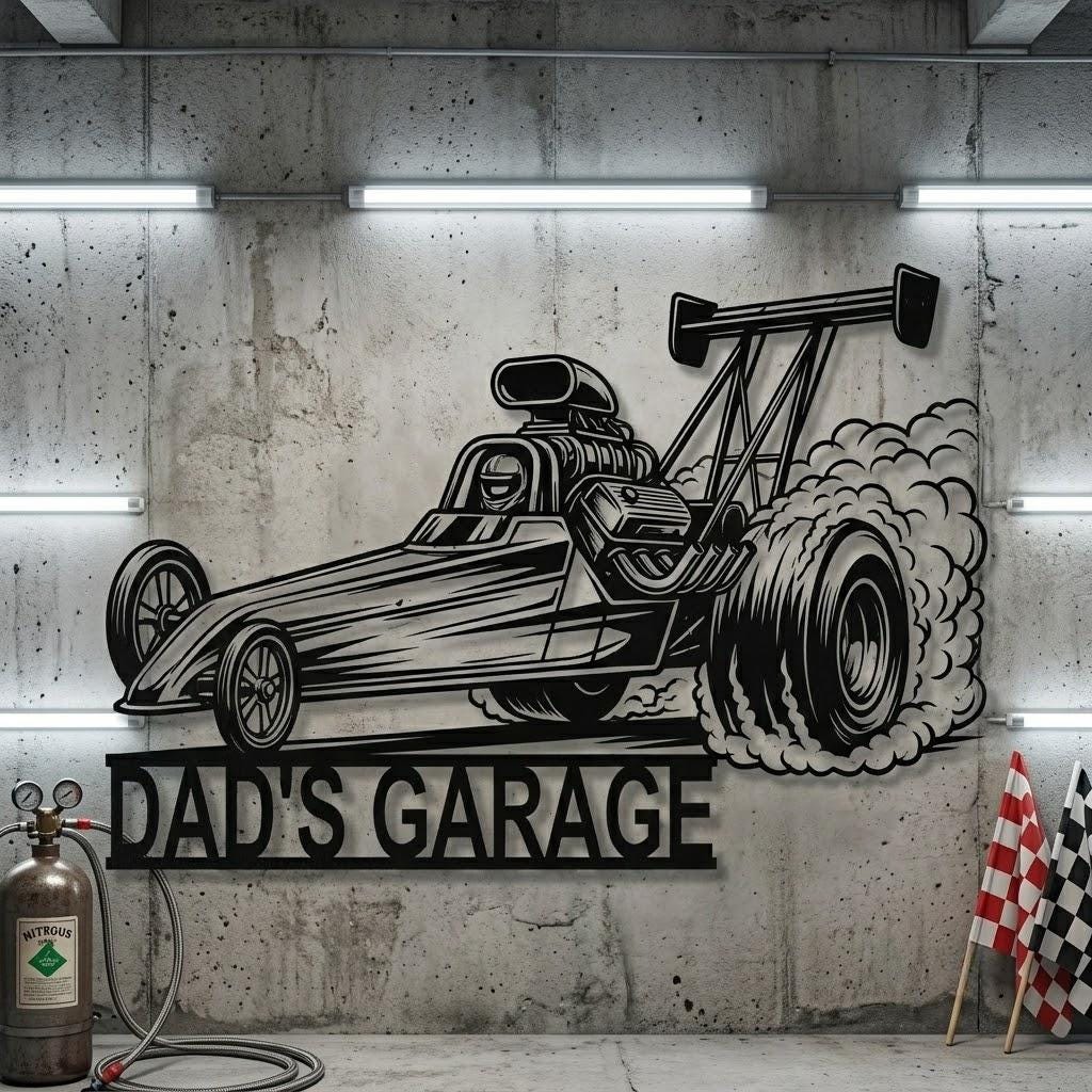 ビンテージ加工ドラッグレース木製看板90's ビンテージ加工のおしゃれ