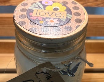 100% Soy Wax 12 Oz Mason Jar Candle Love Frio Girls Scent