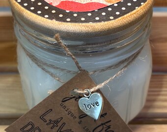 100% Soy Wax 12 Oz Mason Jar Candle Believe Lavender Driftwood Scent