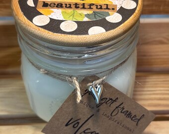 100% Soy Wax 12 Oz Mason Jar Candle Be Your Own Kind Of Beautiful Volcano Scent