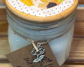 100% Soy Wax 12 Oz Mason Jar Candle Let Your Beautiful Soul Sparkle And Shine Sea Salt and Orchid Scent