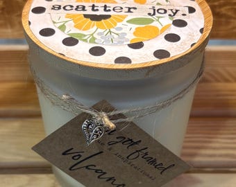 100% Soy Wax 12 Oz Candle Scatter Joy Volcano Scent