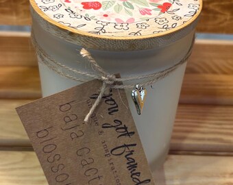 100% Soy Wax 12 Oz Candle Love Baja Cactus Blossom Scent