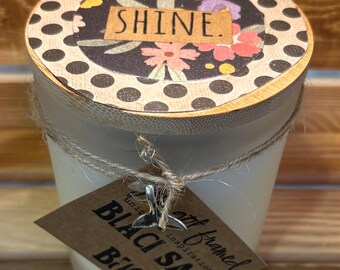 100% Soy Wax 12 Oz Candle Shine Black Sand Beach Scent